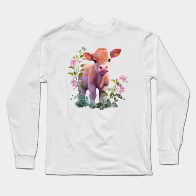 Calf Long Sleeve T-Shirt by DreamLoudArt